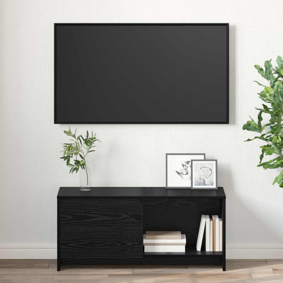 vidaXL Σετ επίπλου τηλεόρασης 90 x 35 x 40 εκ. Μαύρη Οξυά