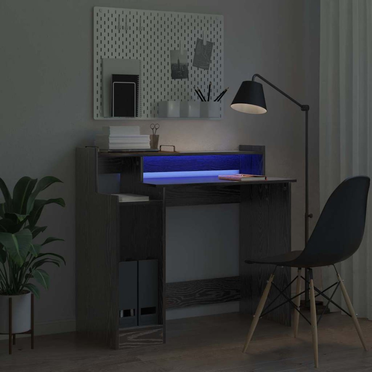 vidaXL Γραφείο Μαύρη Οξυά 97 x 45 x 90 εκ. Επεξεργασμένο Ξύλο