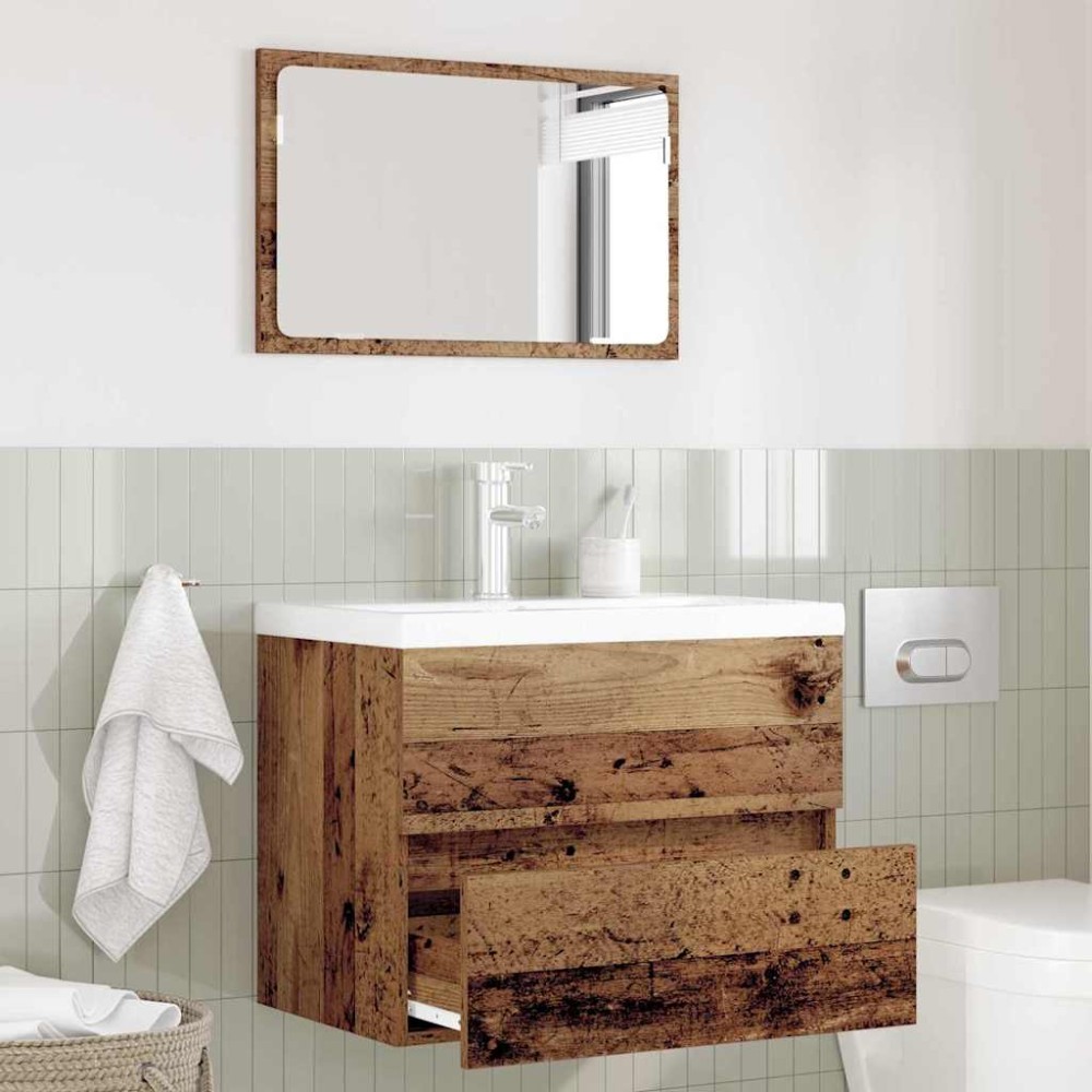 vidaXL Σετ Επίπλων Μπάνιου 2 τμχ. Παλιό Ξύλο 57 x 37 x 45 εκ.