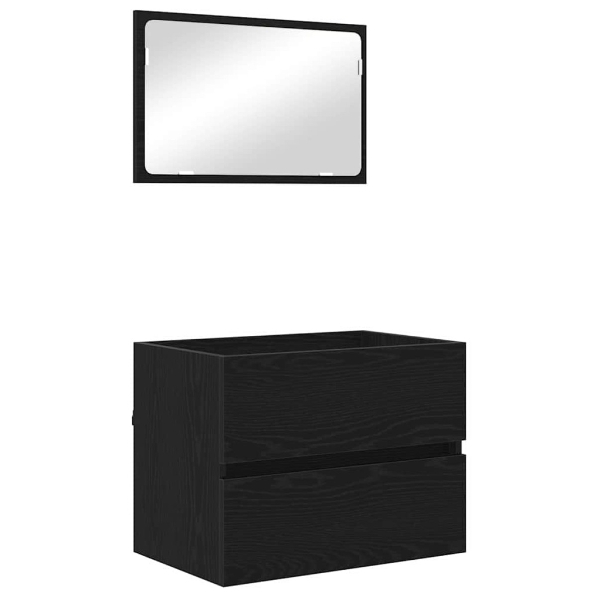 vidaXL Σετ Επίπλων Μπάνιου 2 τμχ. Μαύρη Οξυά 57 x 37 x 45 εκ.