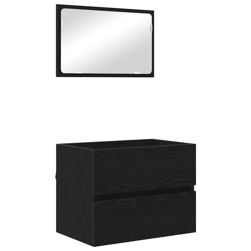 vidaXL Σετ Επίπλων Μπάνιου 2 τμχ. Μαύρη Οξυά 57 x 37 x 45 εκ.
