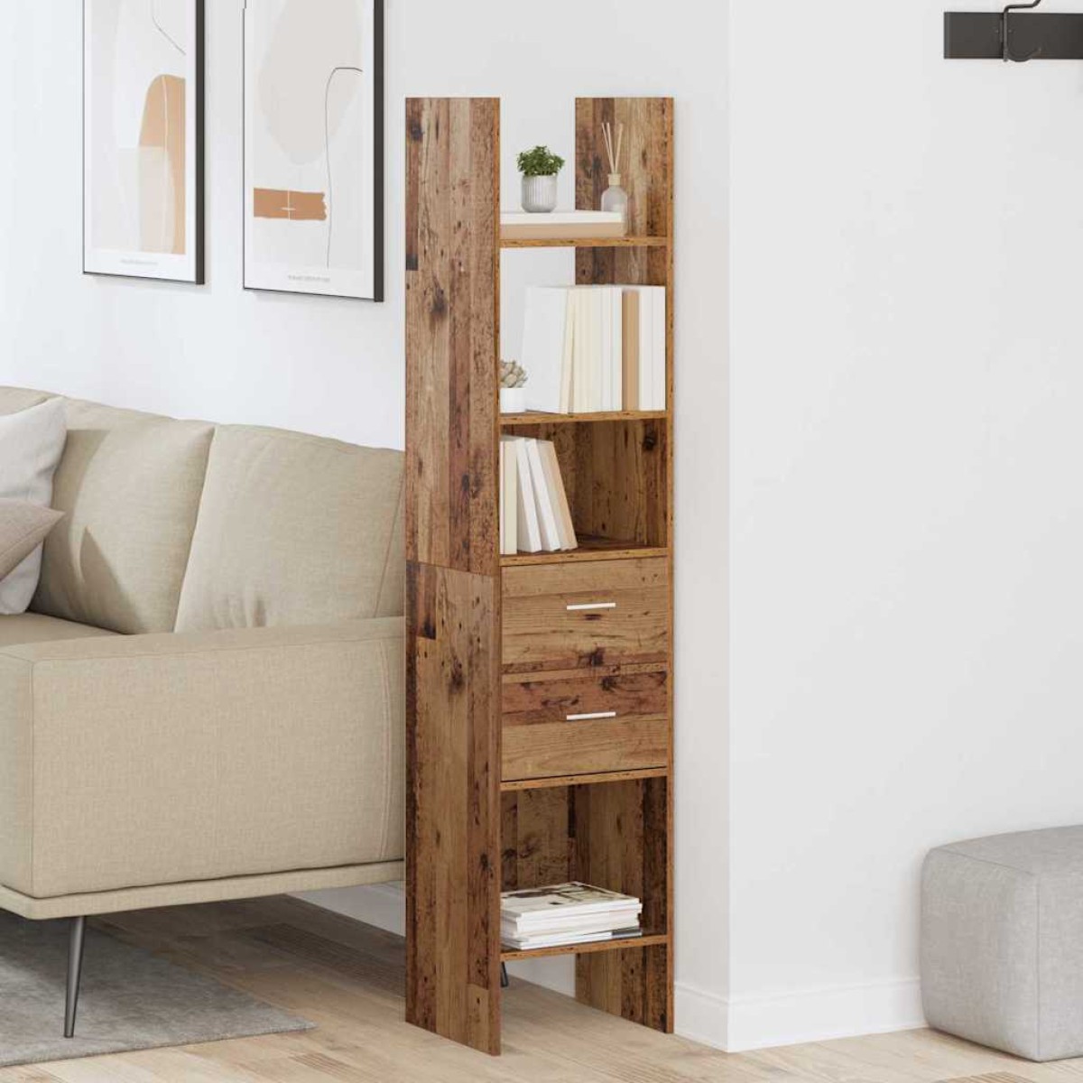 vidaXL Βιβλιοθήκη 2 επιπέδων 40 x 35 x 180 εκ. Επεξεργασμένο Ξύλο