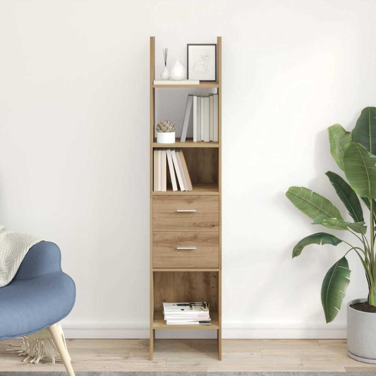 vidaXL Βιβλιοθήκη 2 επιπέδων 40 x 35 x 180 εκ. Επεξεργασμένο Ξύλο