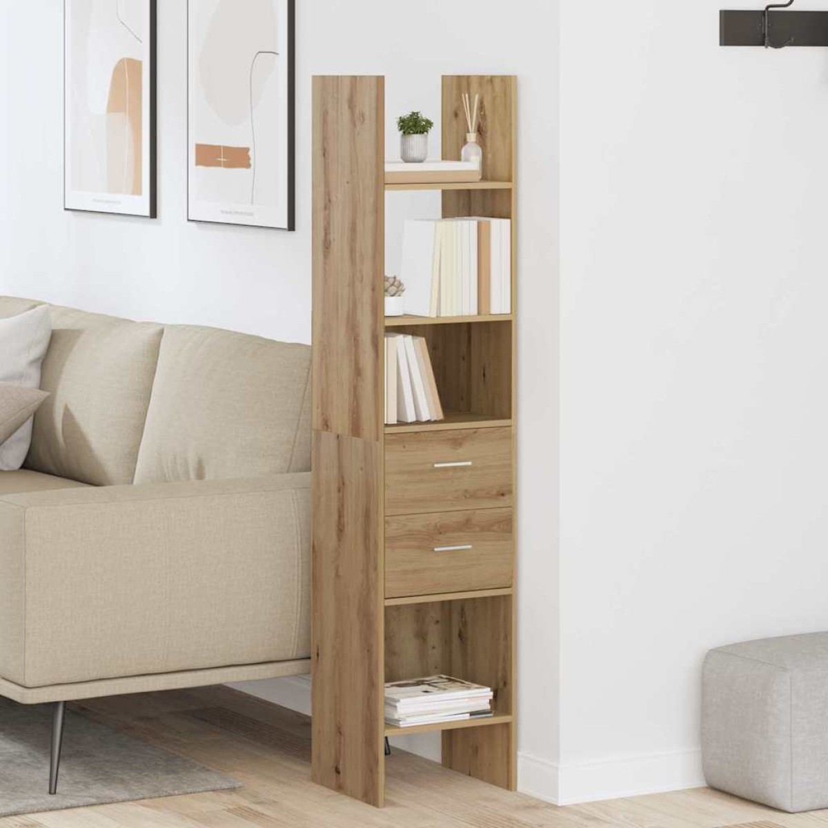 vidaXL Βιβλιοθήκη 2 επιπέδων 40 x 35 x 180 εκ. Επεξεργασμένο Ξύλο