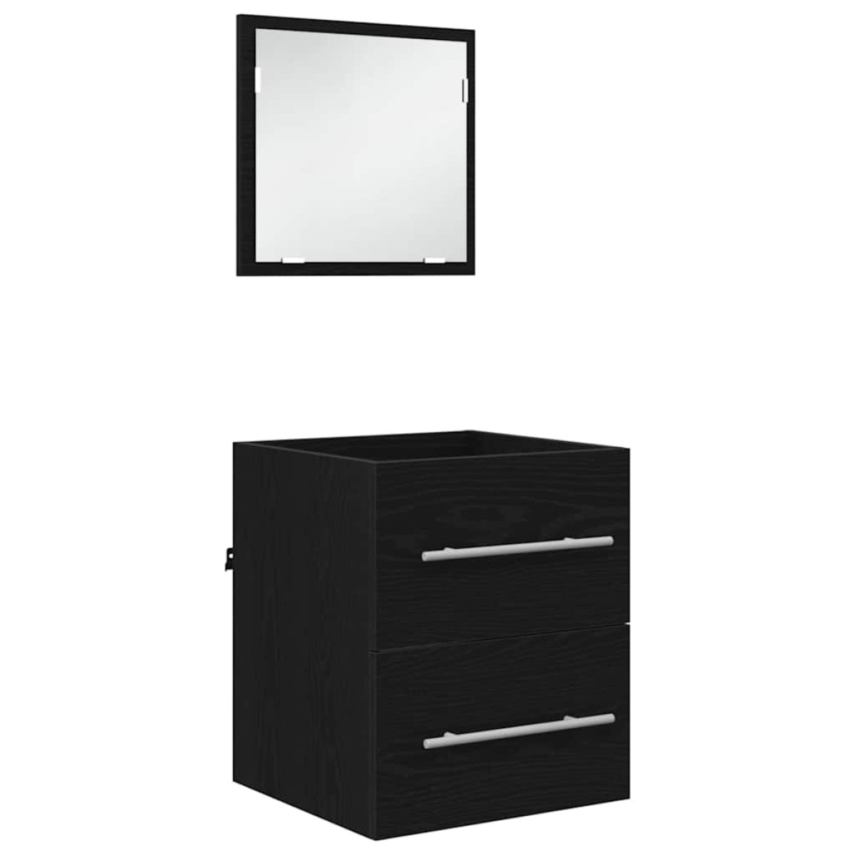vidaXL Σετ Επίπλων Μπάνιου με συρτάρι Μαύρο 41 x 38,5 x 48 cm