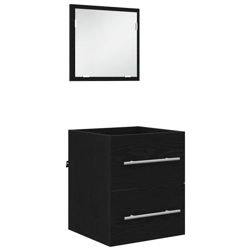 vidaXL Σετ Επίπλων Μπάνιου με συρτάρι Μαύρο 41 x 38,5 x 48 cm