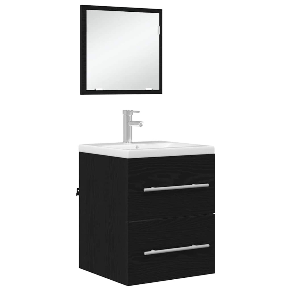 vidaXL Σετ Επίπλων Μπάνιου με συρτάρι Μαύρο 41 x 38,5 x 48 cm