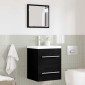 vidaXL Σετ Επίπλων Μπάνιου με συρτάρι Μαύρο 41 x 38,5 x 48 cm