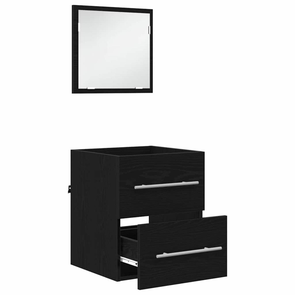 vidaXL Σετ Επίπλων Μπάνιου με συρτάρι Μαύρο 41 x 38,5 x 48 cm