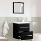 vidaXL Σετ Επίπλων Μπάνιου με συρτάρι Μαύρο 41 x 38,5 x 48 cm