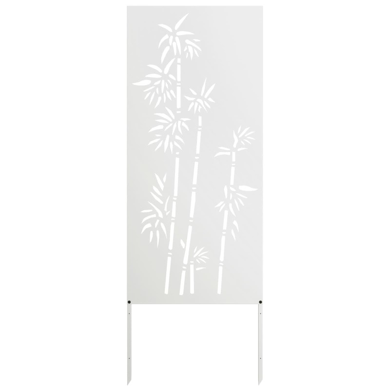 vidaXL Οθόνη Ιδιωτικότητας Κήπου Floral Λευκό 50 x 140 εκ