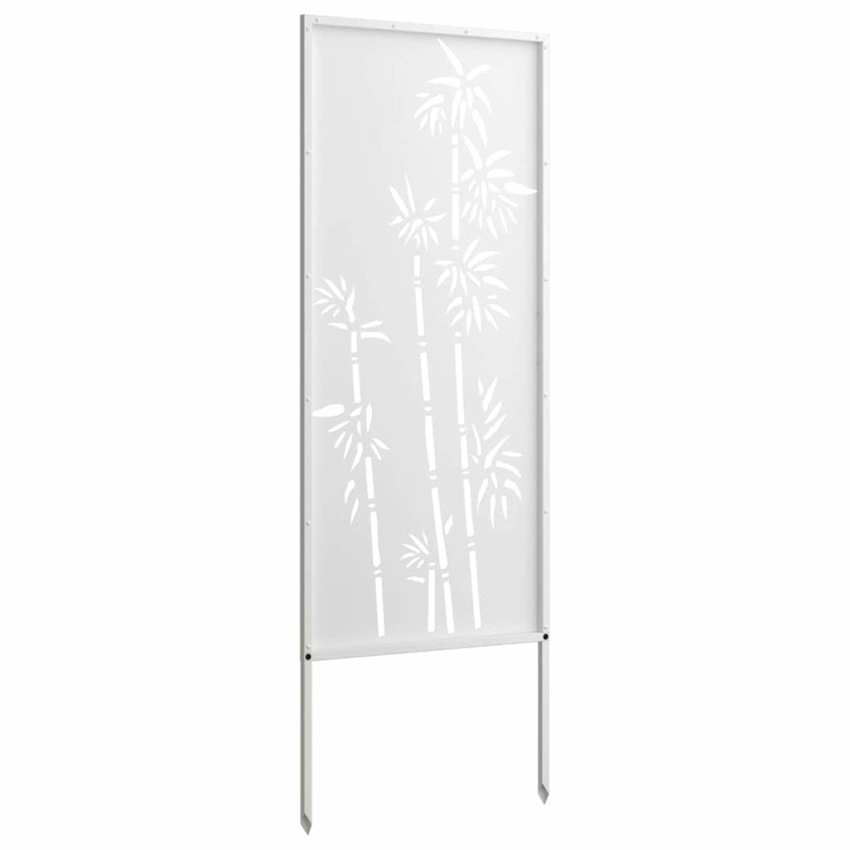 vidaXL Οθόνη Ιδιωτικότητας Κήπου Floral Λευκό 50 x 140 εκ