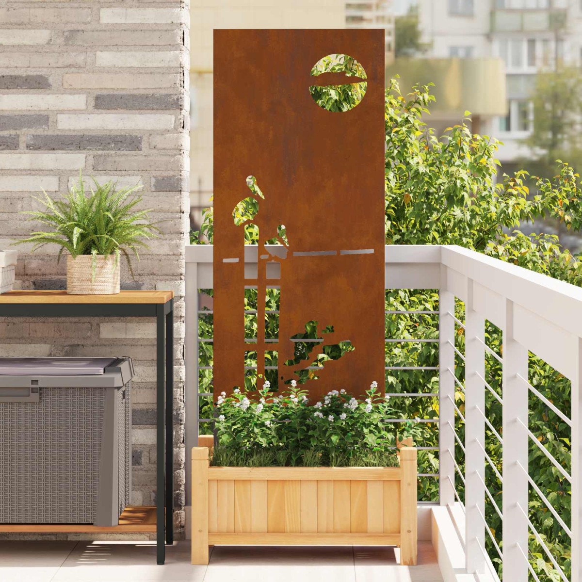vidaXL Οθόνη Ιδιωτικότητας Κήπου Σκ rusty 50 x 140 εκ