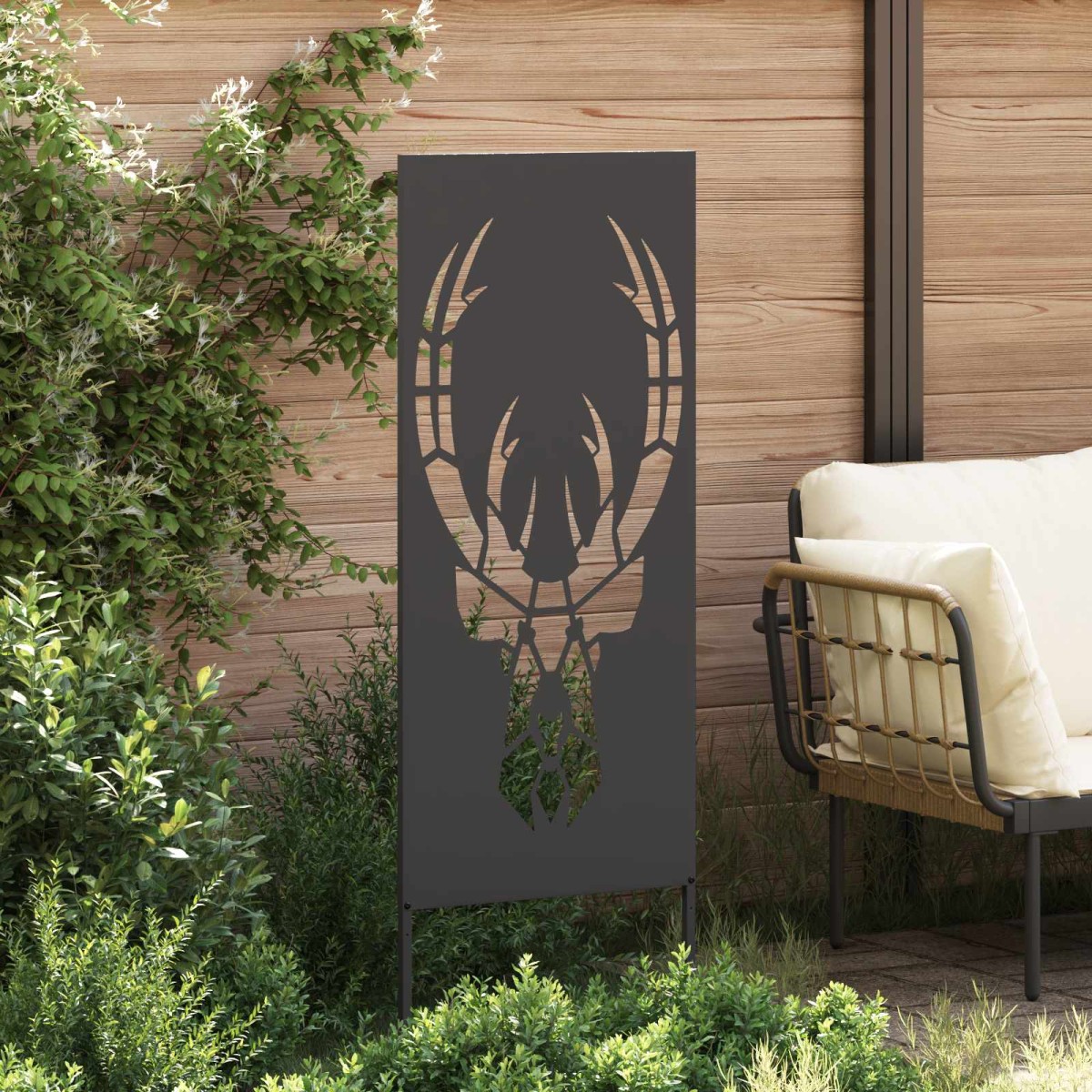vidaXL Οθόνη Ιδιωτικότητας Κήπου Animal Print Μαύρο 50 x 140 εκ