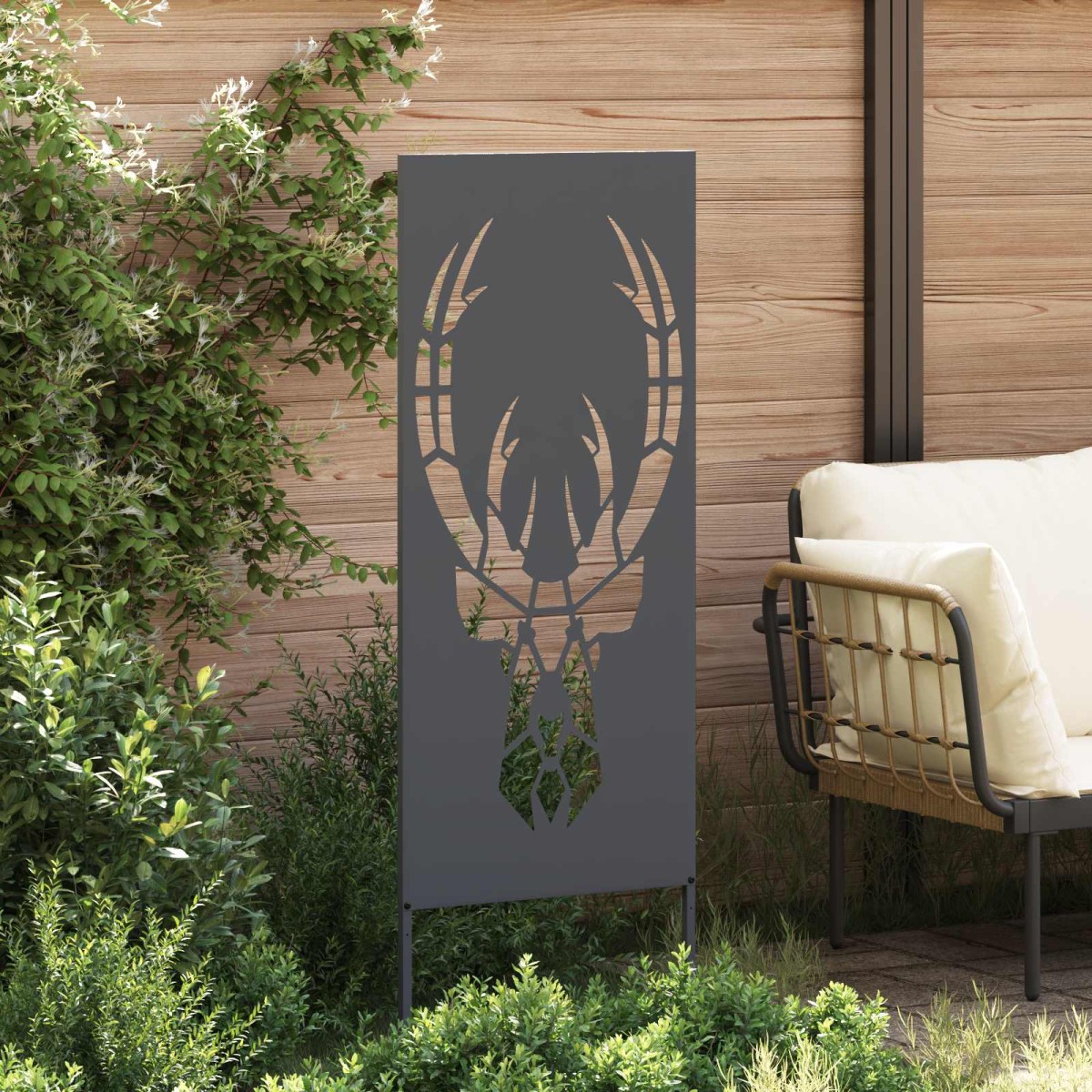 vidaXL Οθόνη Ιδιωτικότητας Κήπου Animal Print Ανθρακί 50 x 140 εκ