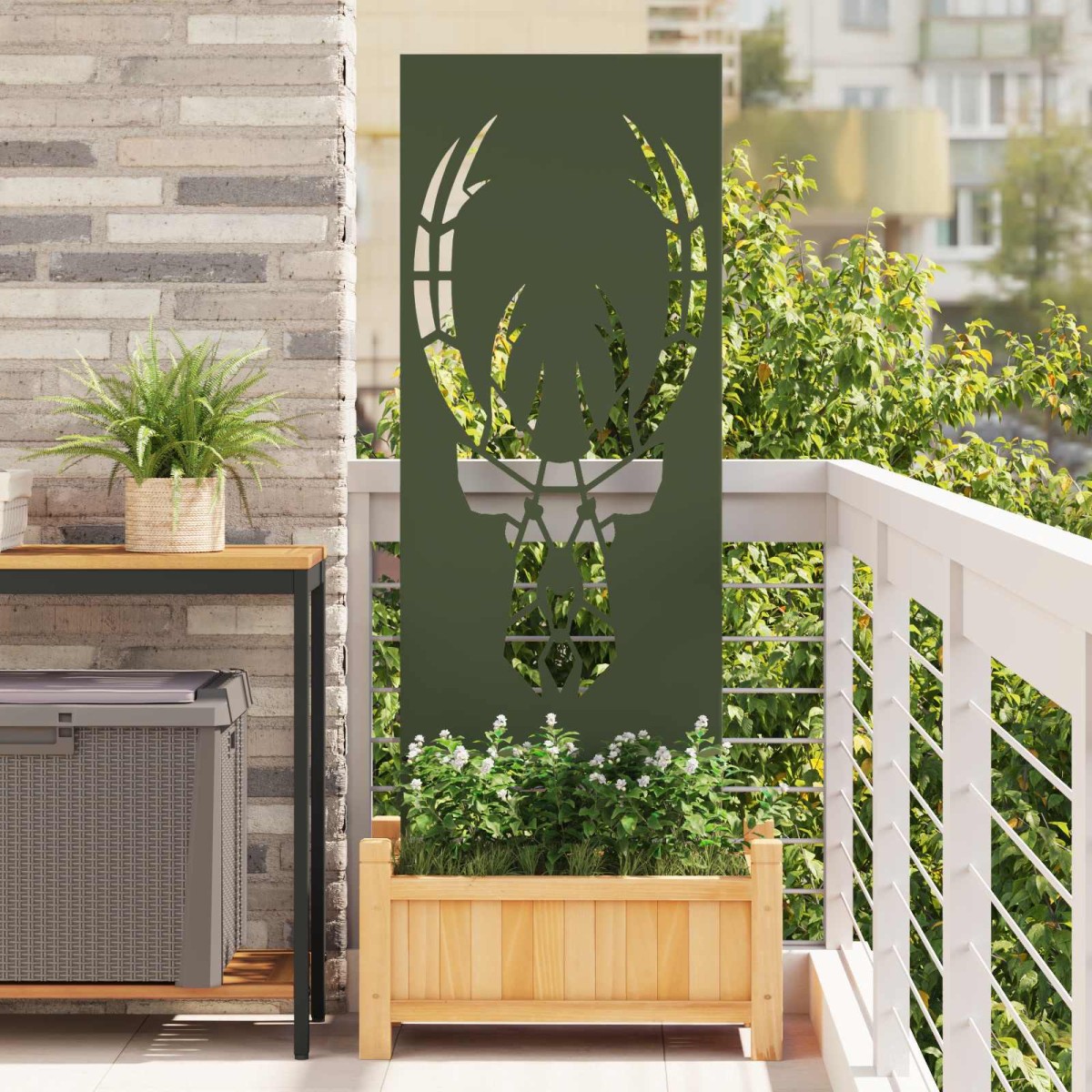 vidaXL Οθόνη Ιδιωτικότητας Κήπου Animal Print Λαδί 50 x 140 εκ