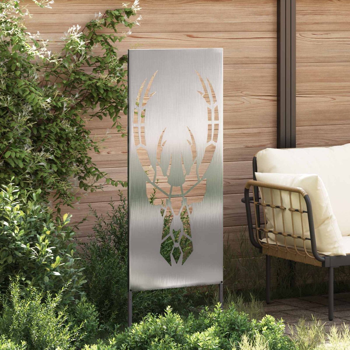 vidaXL Οθόνη Ιδιωτικότητας Κήπου Ασημί 50 x 140 εκ Ανοξείδωτο ατσάλι