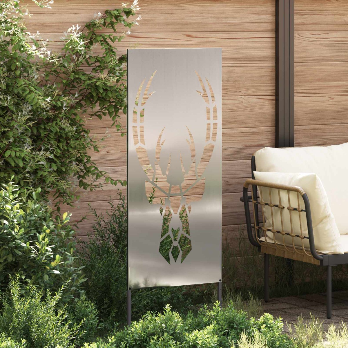 vidaXL Οθόνη Ιδιωτικότητας Κήπου Animal Print Ασημί 50 x 140 εκ