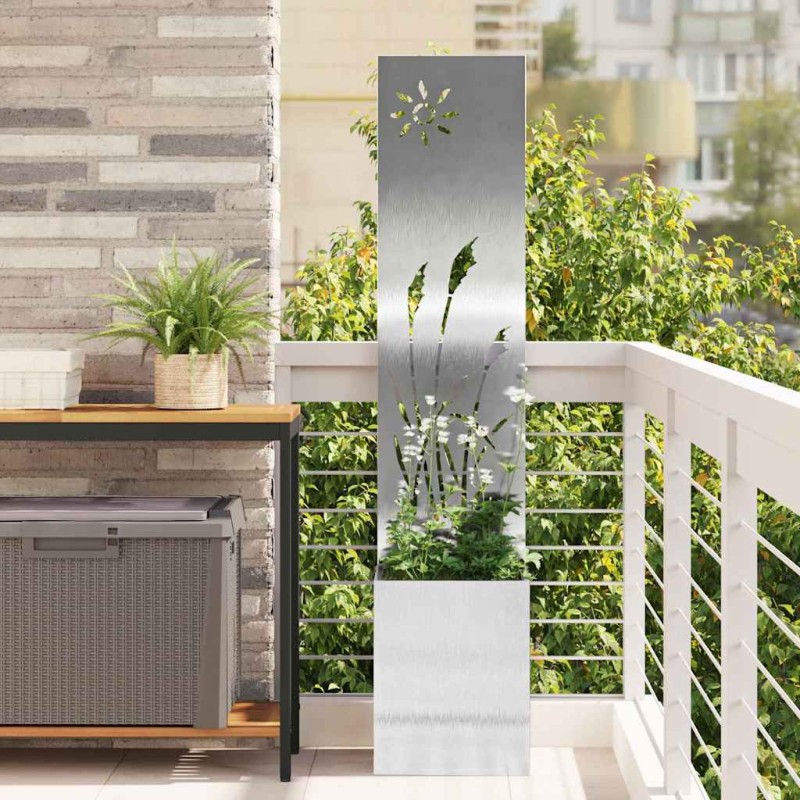 vidaXL Οθόνη Ιδιωτικότητας Κήπου Ασημί 32 x 32 x 150 εκ