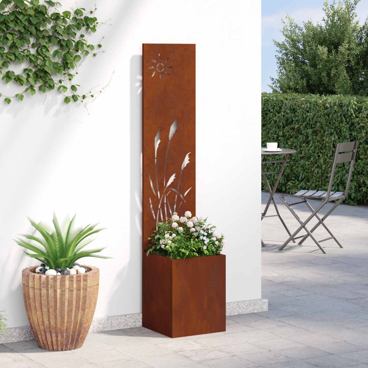 vidaXL Οθόνη Ιδιωτικότητας Κήπου Σκ rusty 32 x 32 x 150 εκ
