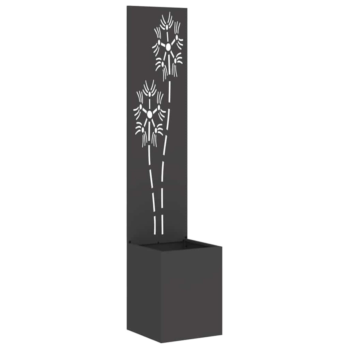 vidaXL Οθόνη Ιδιωτικότητας Κήπου Floral Μαύρο 32 x 32 x 150 εκ