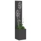 vidaXL Οθόνη Ιδιωτικότητας Κήπου Floral Μαύρο 32 x 32 x 150 εκ