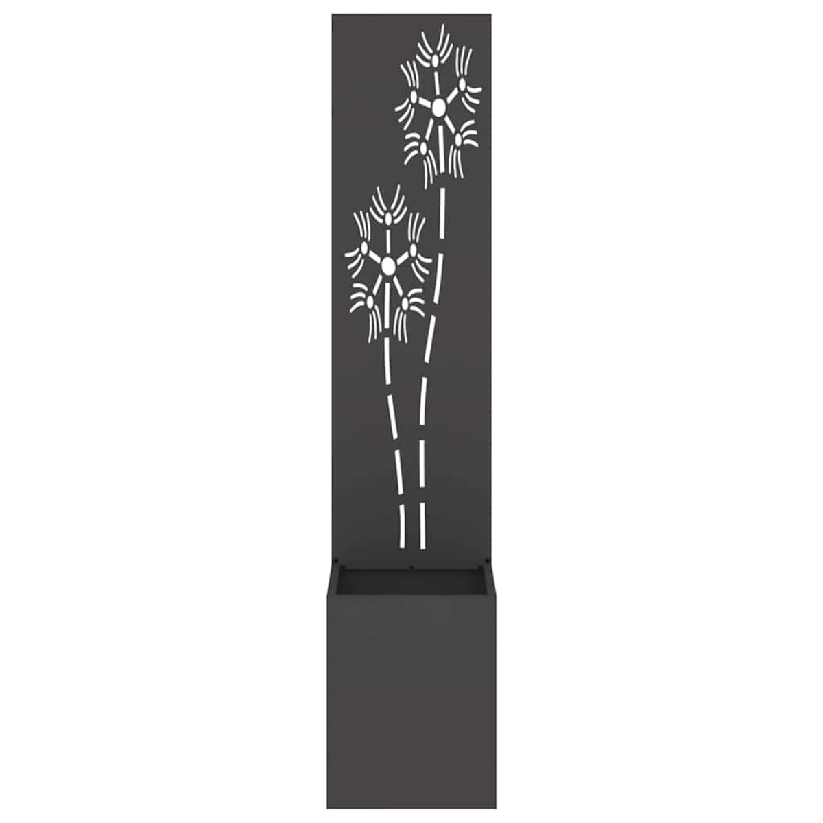 vidaXL Οθόνη Ιδιωτικότητας Κήπου Floral Μαύρο 32 x 32 x 150 εκ