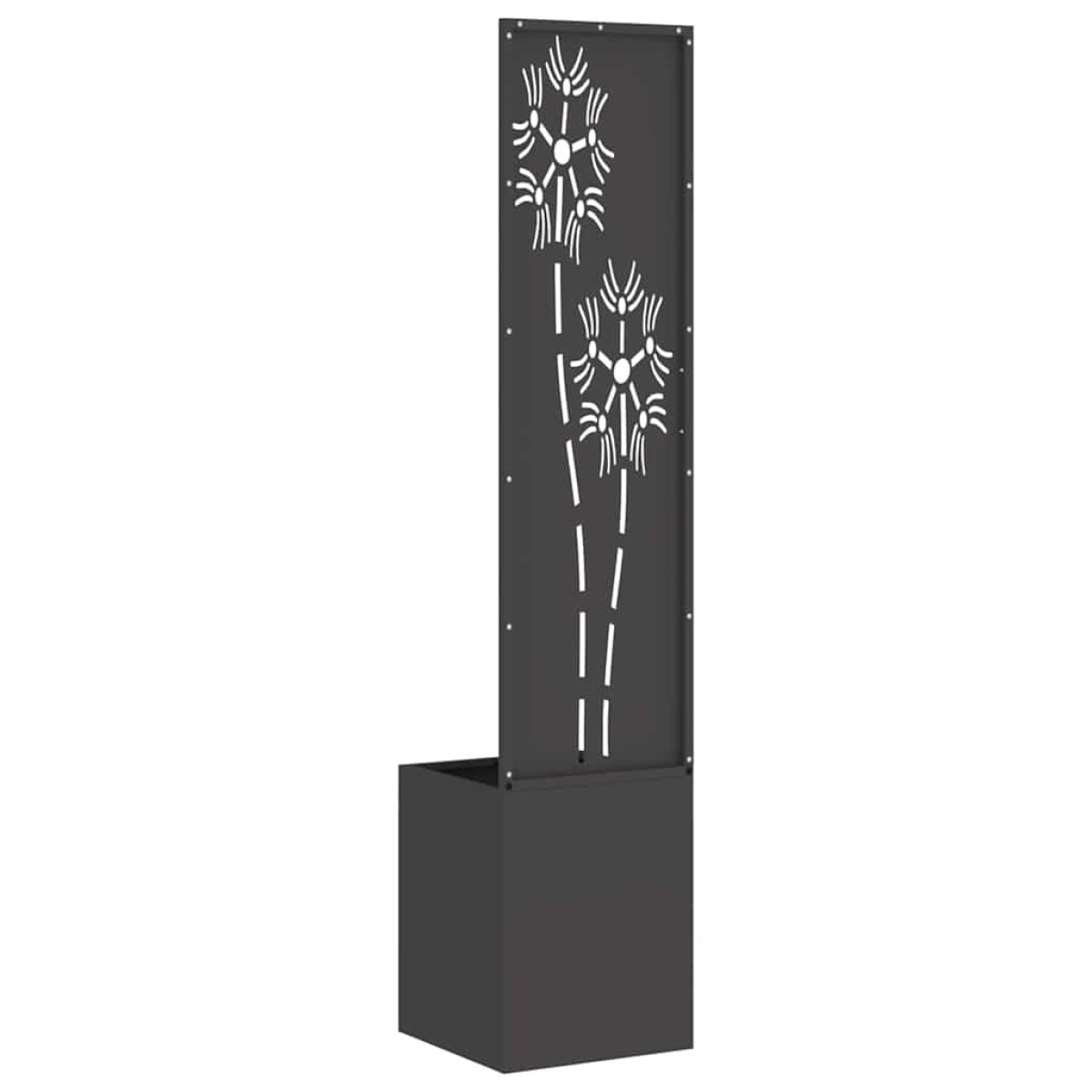 vidaXL Οθόνη Ιδιωτικότητας Κήπου Floral Μαύρο 32 x 32 x 150 εκ