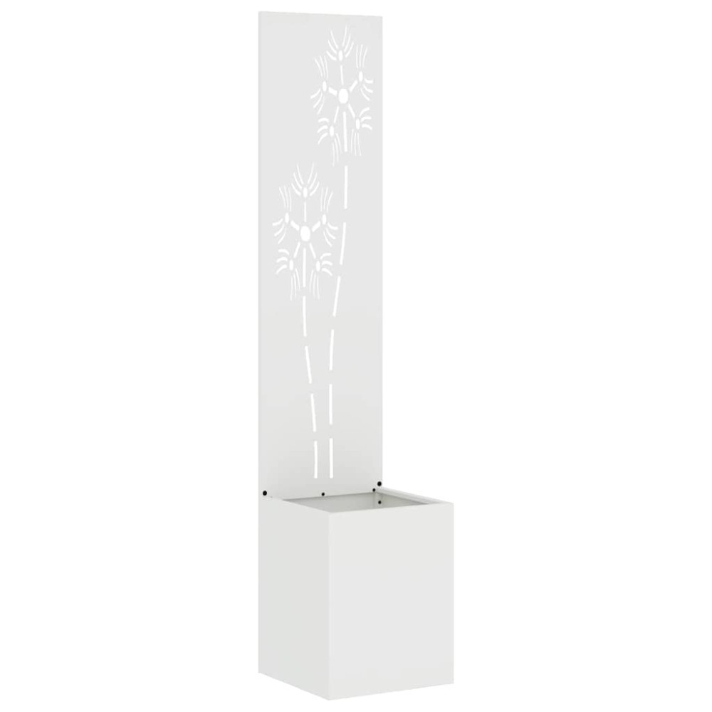 vidaXL Οθόνη Ιδιωτικότητας Κήπου Floral Λευκό 32 x 32 x 150 εκ