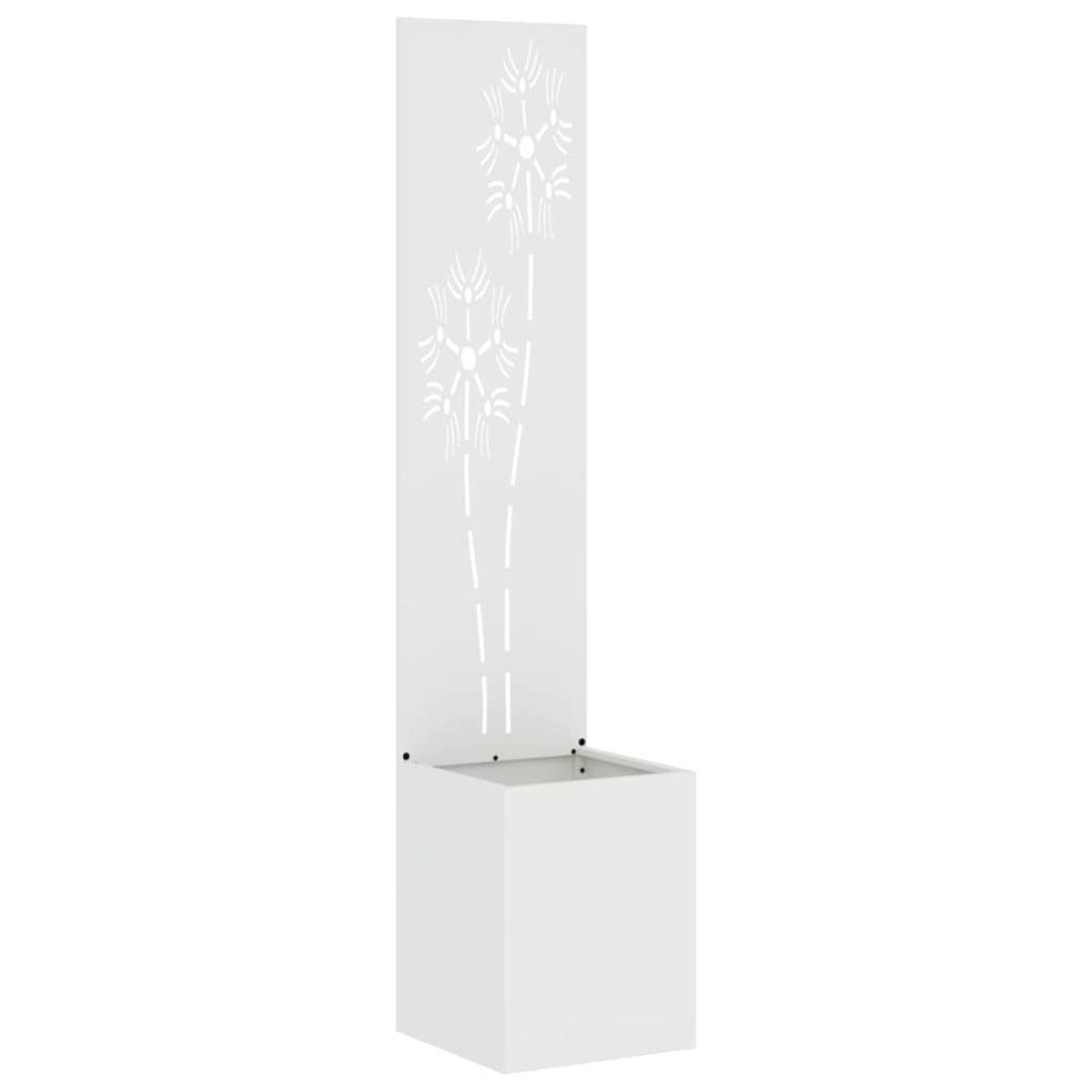 vidaXL Οθόνη Ιδιωτικότητας Κήπου Floral Λευκό 32 x 32 x 150 εκ