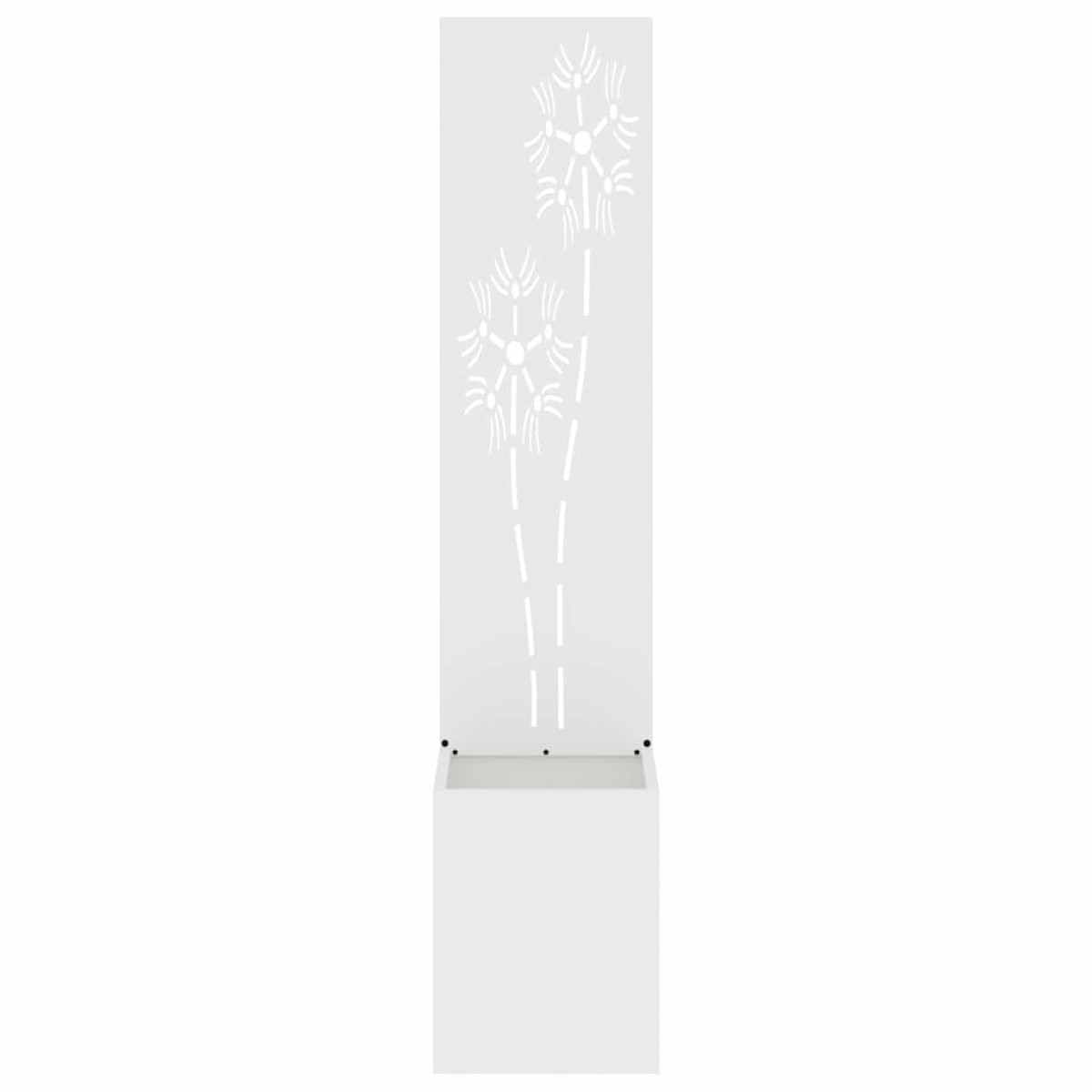 vidaXL Οθόνη Ιδιωτικότητας Κήπου Floral Λευκό 32 x 32 x 150 εκ