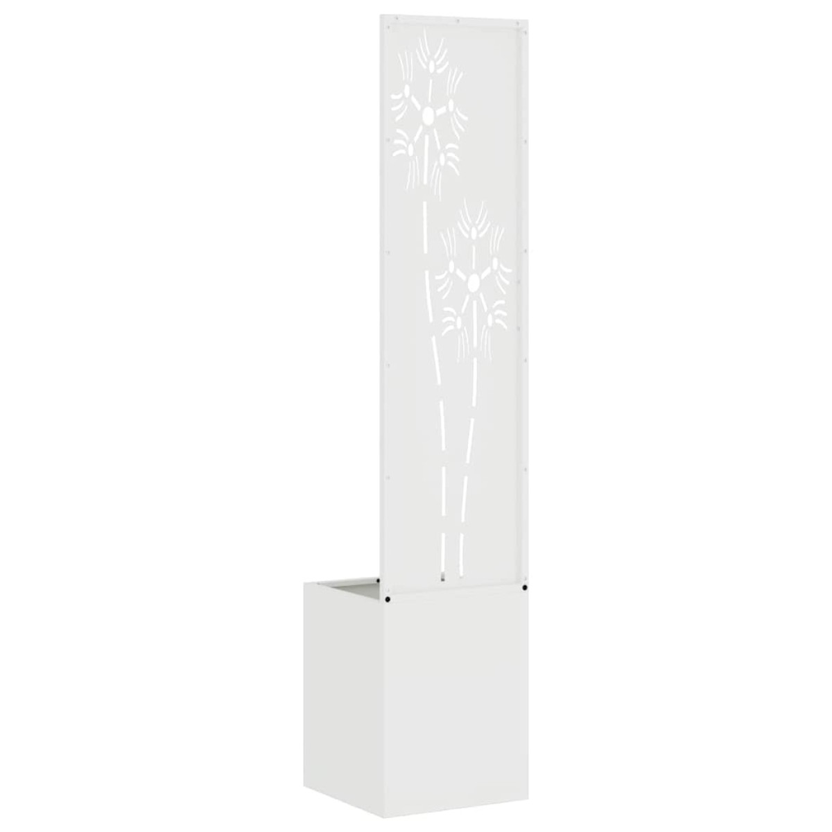 vidaXL Οθόνη Ιδιωτικότητας Κήπου Floral Λευκό 32 x 32 x 150 εκ