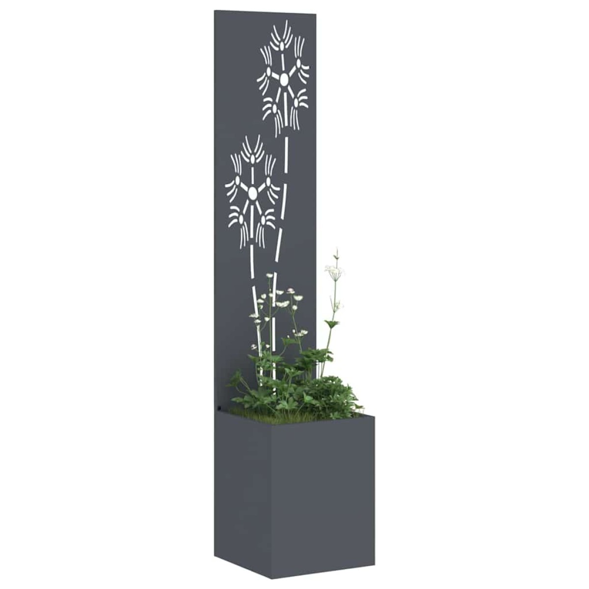 vidaXL Οθόνη Ιδιωτικότητας Κήπου Floral Ανθρακί 32 x 32 x 150 εκ