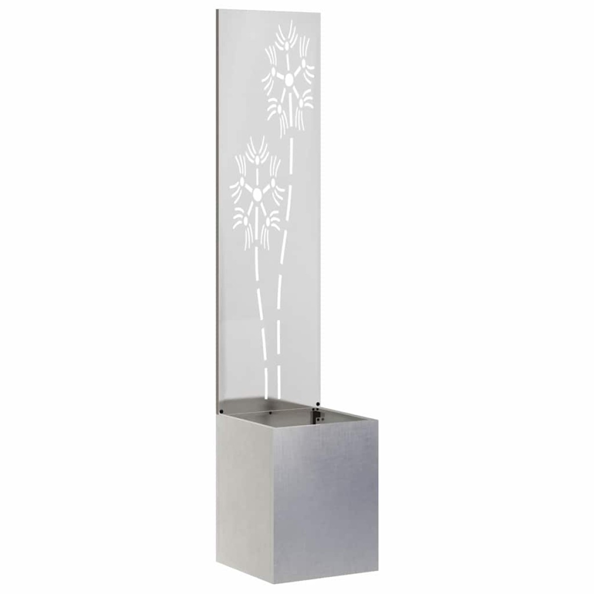 vidaXL Οθόνη Ιδιωτικότητας Κήπου Floral Ασημί 32 x 32 x 150 εκ