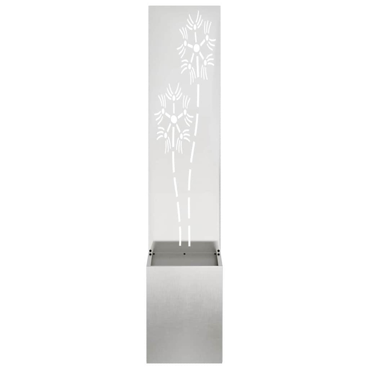 vidaXL Οθόνη Ιδιωτικότητας Κήπου Floral Ασημί 32 x 32 x 150 εκ