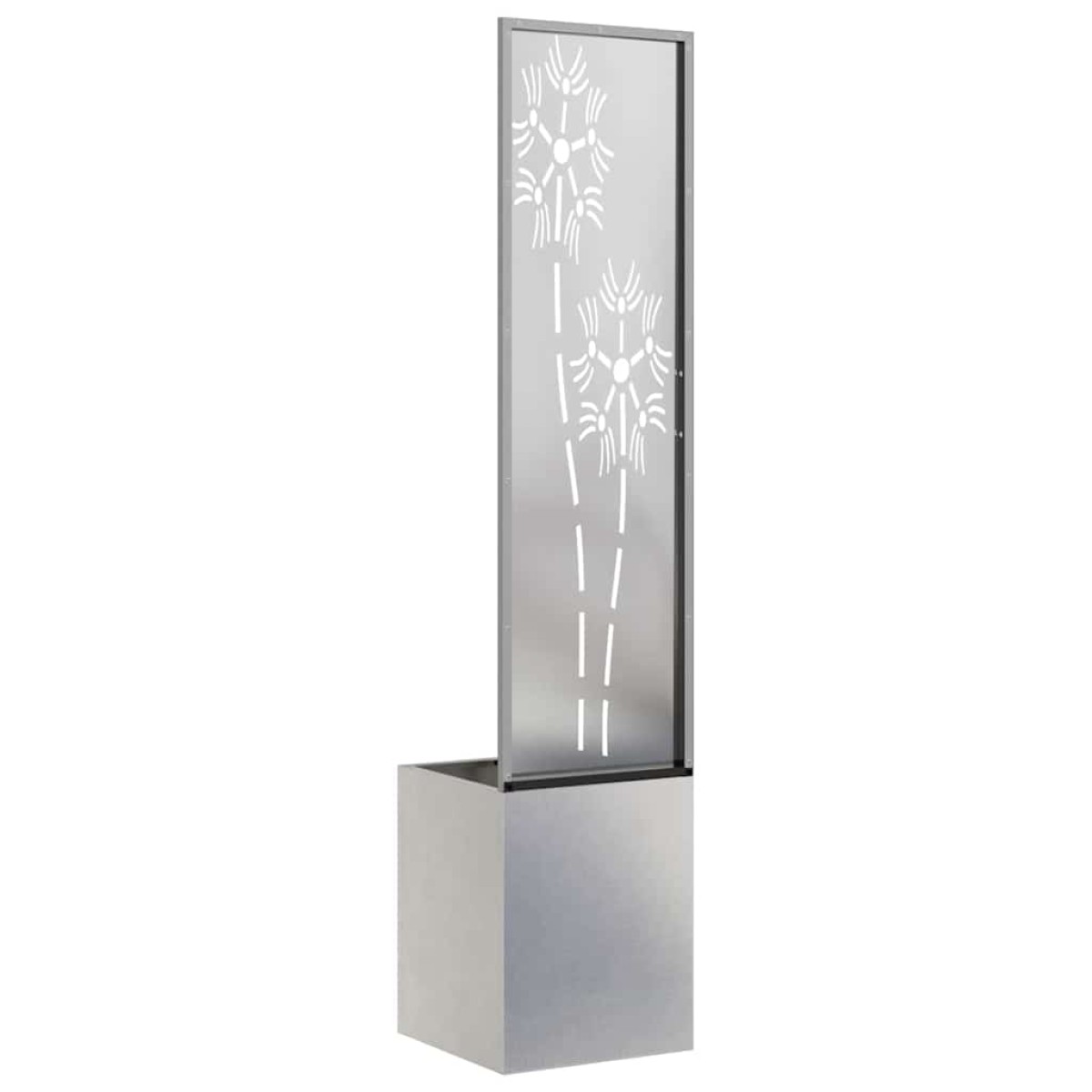 vidaXL Οθόνη Ιδιωτικότητας Κήπου Floral Ασημί 32 x 32 x 150 εκ