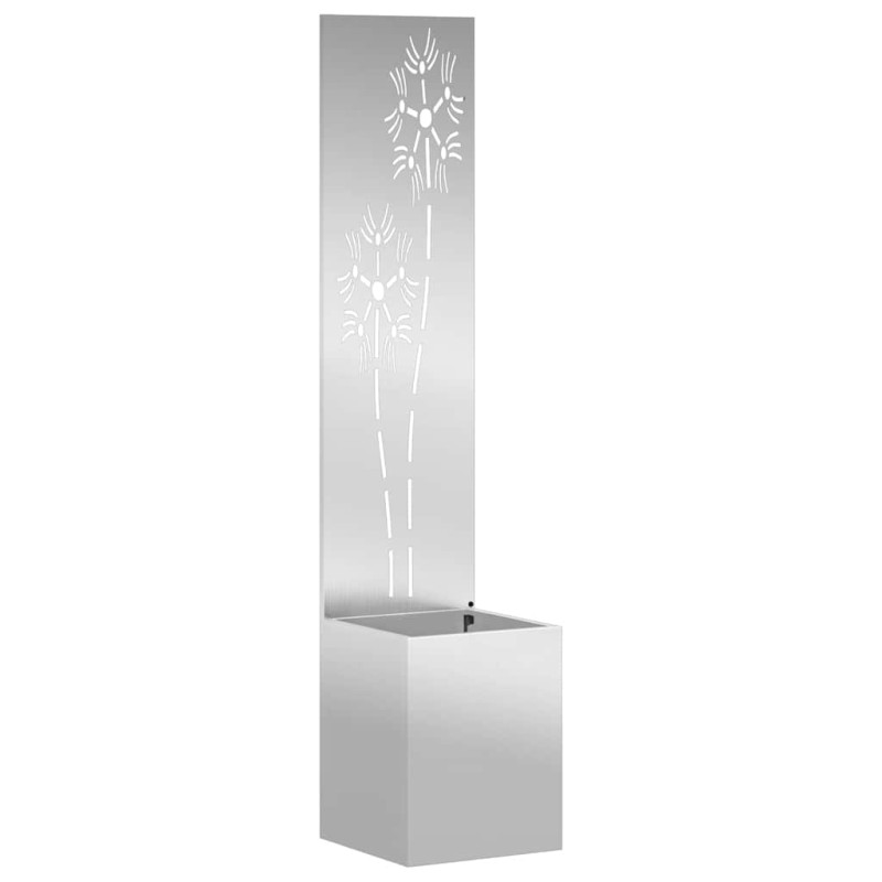 vidaXL Οθόνη Ιδιωτικότητας Κήπου Floral Ασημί 32 x 32 x 150 εκ