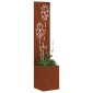 vidaXL Οθόνη Ιδιωτικότητας Κήπου Floral Σκ rusty 32 x 32 x 150 εκ