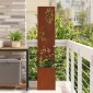vidaXL Οθόνη Ιδιωτικότητας Κήπου Floral Σκ rusty 32 x 32 x 150 εκ
