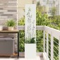 vidaXL Οθόνη Ιδιωτικότητας Κήπου Floral Λευκό 32 x 32 x 150 εκ