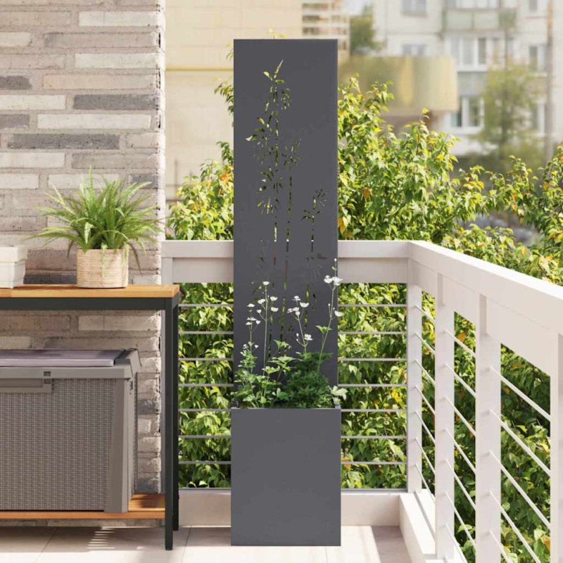 vidaXL Οθόνη Ιδιωτικότητας Κήπου Floral Ανθρακί 32 x 32 x 150 εκ