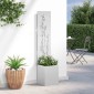 vidaXL Οθόνη Ιδιωτικότητας Κήπου Floral Ασημί 32 x 32 x 150 εκ