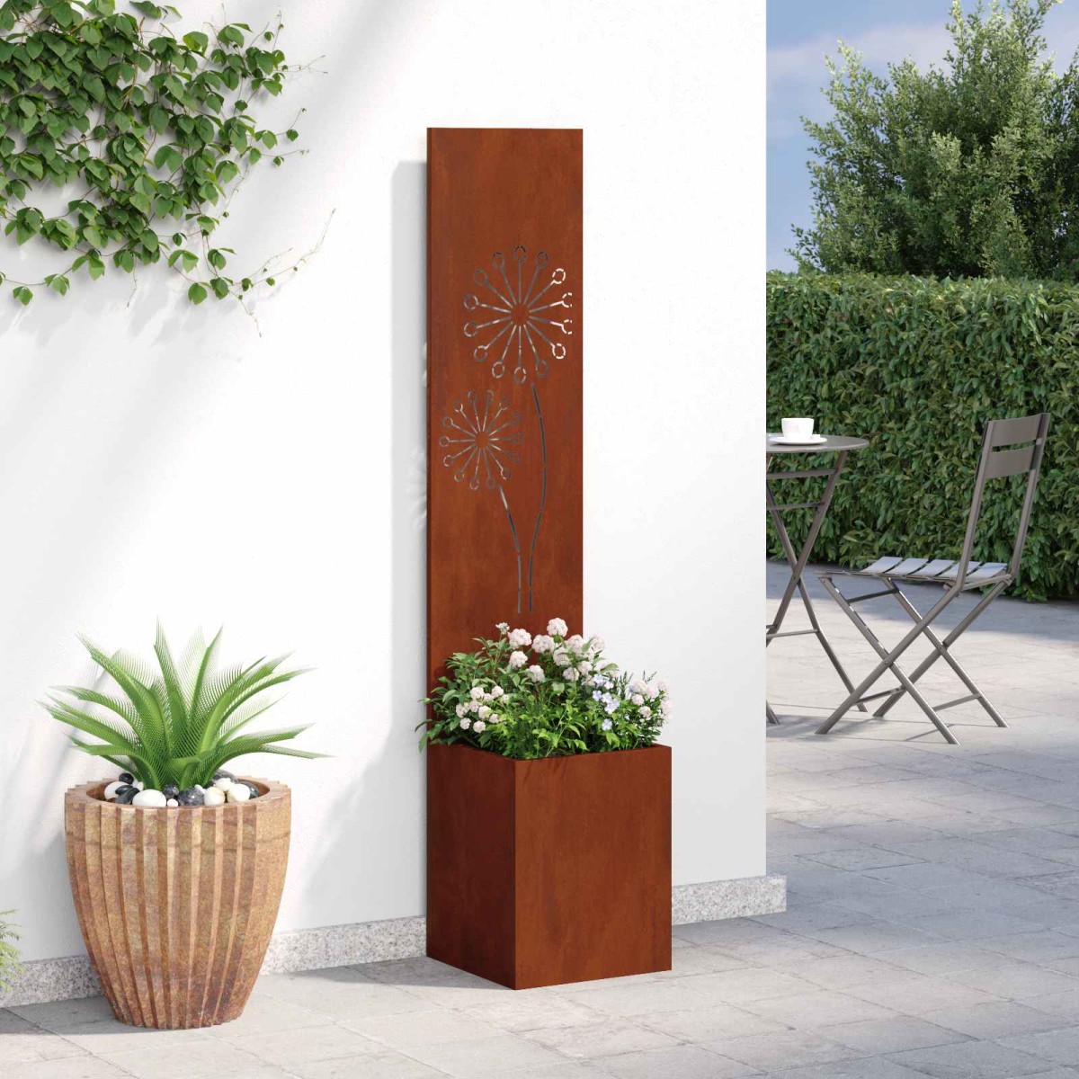 vidaXL Οθόνη Ιδιωτικότητας Κήπου Σκ rusty 32 x 32 x 150 εκ