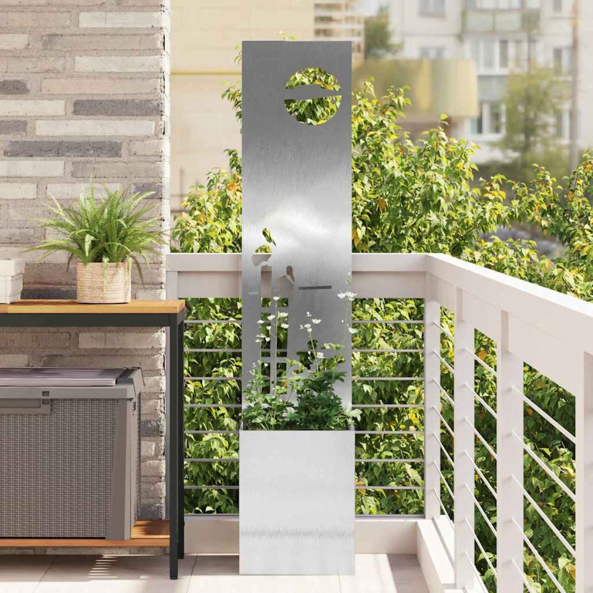 vidaXL Οθόνη Ιδιωτικότητας Κήπου Ασημί 32 x 32 x 150 εκ