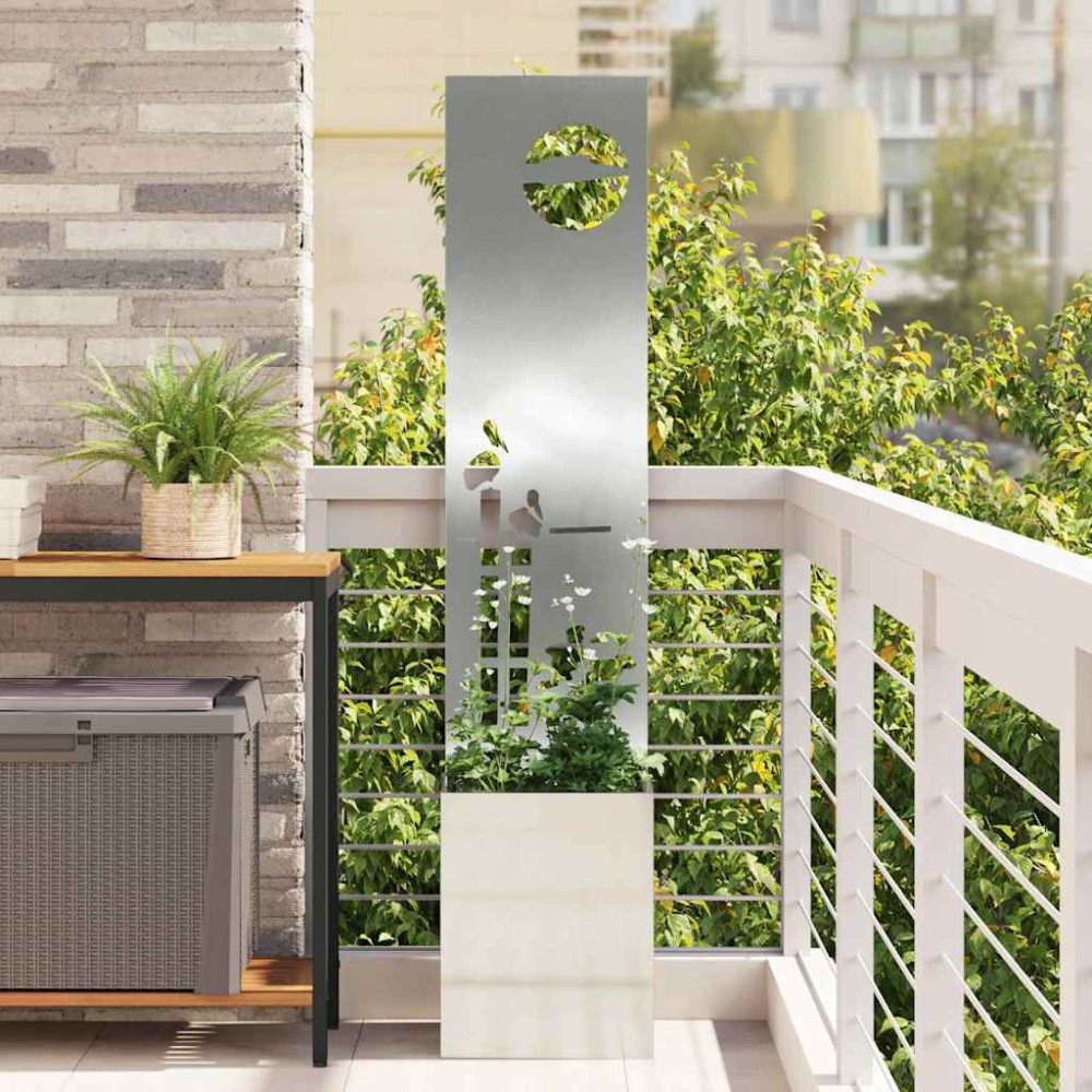 vidaXL Οθόνη Ιδιωτικότητας Κήπου Ασημί 32 x 32 x 150 εκ