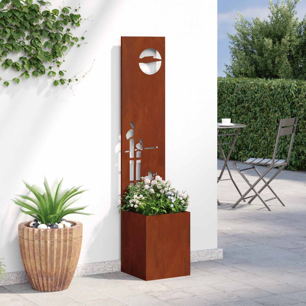 vidaXL Οθόνη Ιδιωτικότητας Κήπου Σκ rusty 32 x 32 x 150 εκ