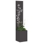 vidaXL Οθόνη Ιδιωτικότητας Κήπου Floral Μαύρο 32 x 32 x 150 εκ