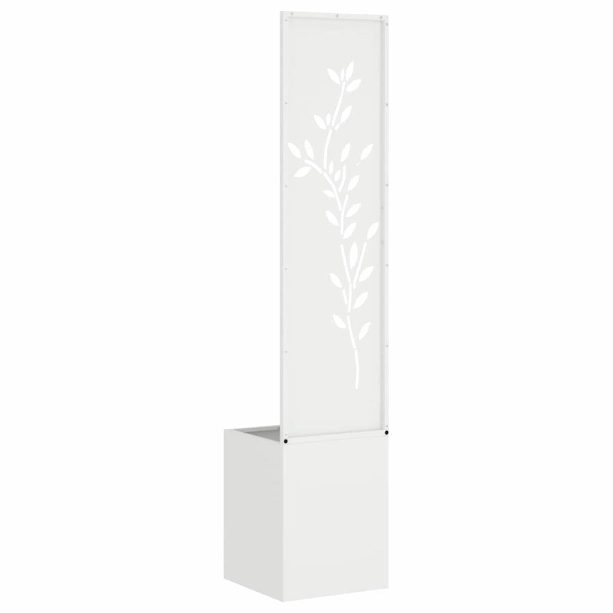 vidaXL Οθόνη Ιδιωτικότητας Κήπου Floral Λευκό 32 x 32 x 150 εκ
