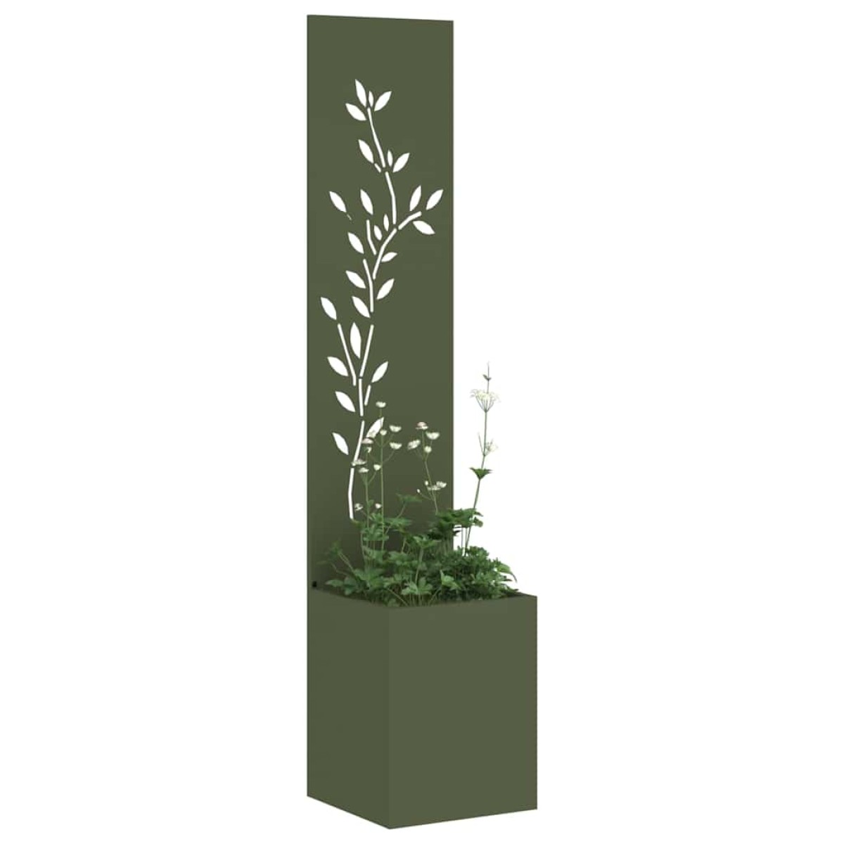 vidaXL Οθόνη Ιδιωτικότητας Κήπου Floral Λαδί 32 x 32 x 150 εκ