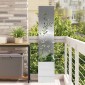 vidaXL Οθόνη Ιδιωτικότητας Κήπου Floral Ασημί 32 x 32 x 150 εκ